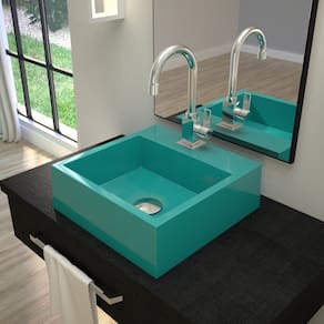 Kit Cuba Q395 com Torneira Luxo 1195 e Válvula Click 1 Polegada G Compace Azul Turquesa