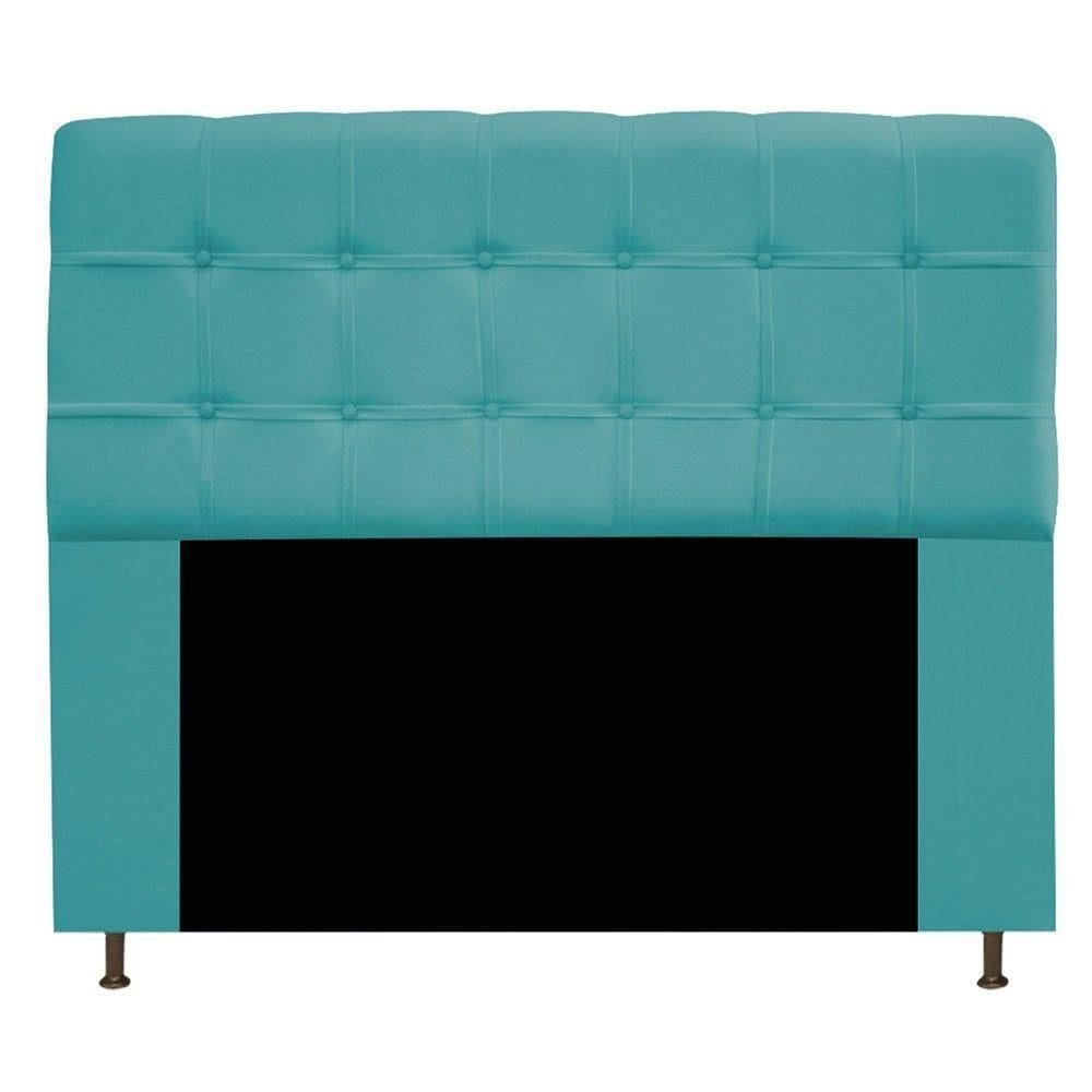 Cabeceira Mel 160Cm Queen Size Botonê Suede Azul Turquesa