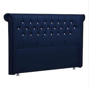 Cabeceira King Brescia P04 195 Cm Suede Azul Marinho