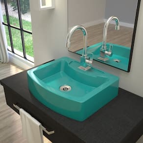 Kit Cuba RT41 com Válvula Click 1 Polegada B e Sifão Cromado e Flexível Compace Azul Turquesa
