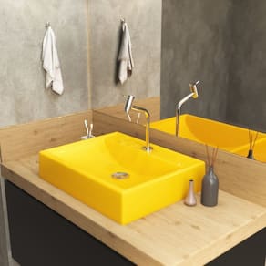 Kit Cuba RT49 com Torneira Pratika 1060 Metal e Válvula Click 1 Polegada B Compace Amarelo