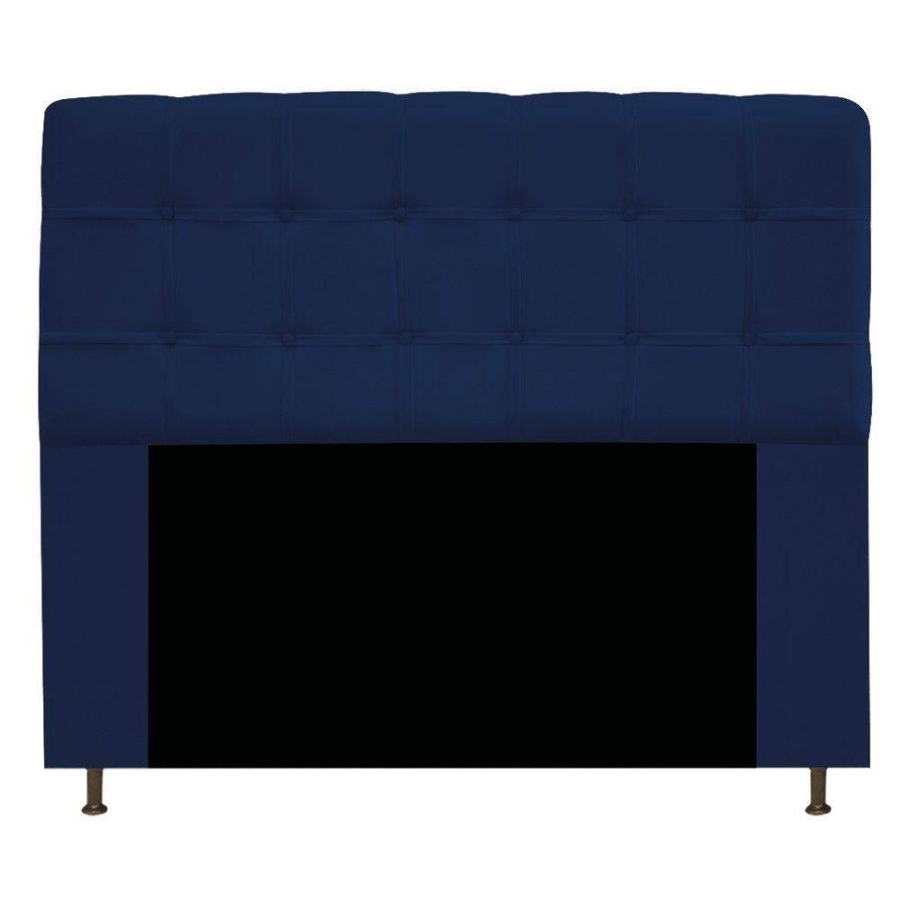 Cabeceira Mel 195 Cm King Size Com Botonê Suede Azul Marinho