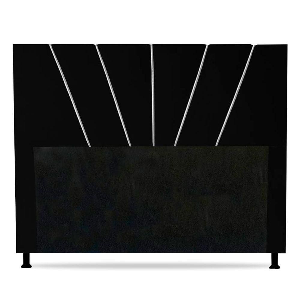Cabeceira Cama Box Solteiro Dallas 90cm Suede Preto
