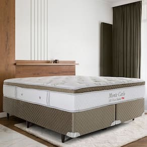Colchão Queen Molas Ensacadas Monte Carlo 158x198x33cm Herval Branco / Bege