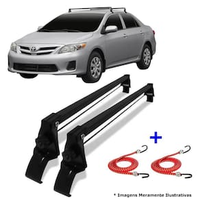Rack teto aco toyota corolla 2003 a 2008 + 2 elástico carga