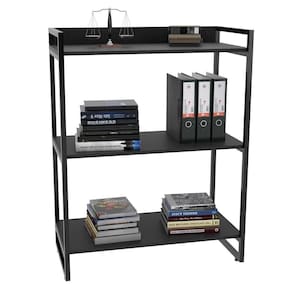 Estante Livreiro Multiuso 80cm 3 Prateleiras Preto Onix