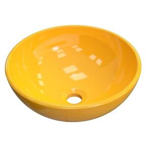 Cuba Pia De Apoio Para Banheiro Redonda Bowl 30 C08 Amarelo
