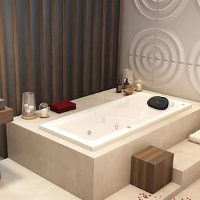 Banheira de Hidromassagem Capri Astra em Gel Coat Super Luxo 150x80x46cm - P1 - 110v - com Aquecedor Branco