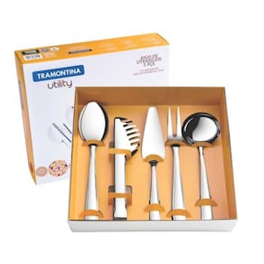 Jogo utensílios aço inox 5pçs utility tramontina