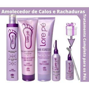 Kit lore pé linha profissional amolecedor calos e rachaduras