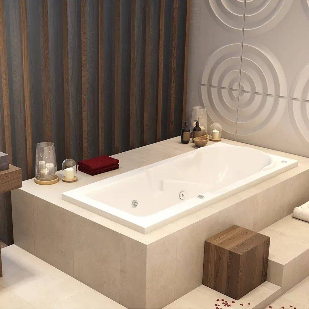 Banheira de Hidromassagem Capri Branca Astra em Gel Coat Luxo 150x80x46cm - P5 - 110v - com Aquecedo Branco