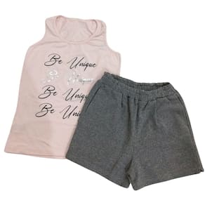 Conjunto Vrasalon Fem Infantil Rosa e Cinza