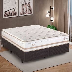 Colchão King Molas Maxspring Lyon 193x203x31cm Herval Branco / Bege