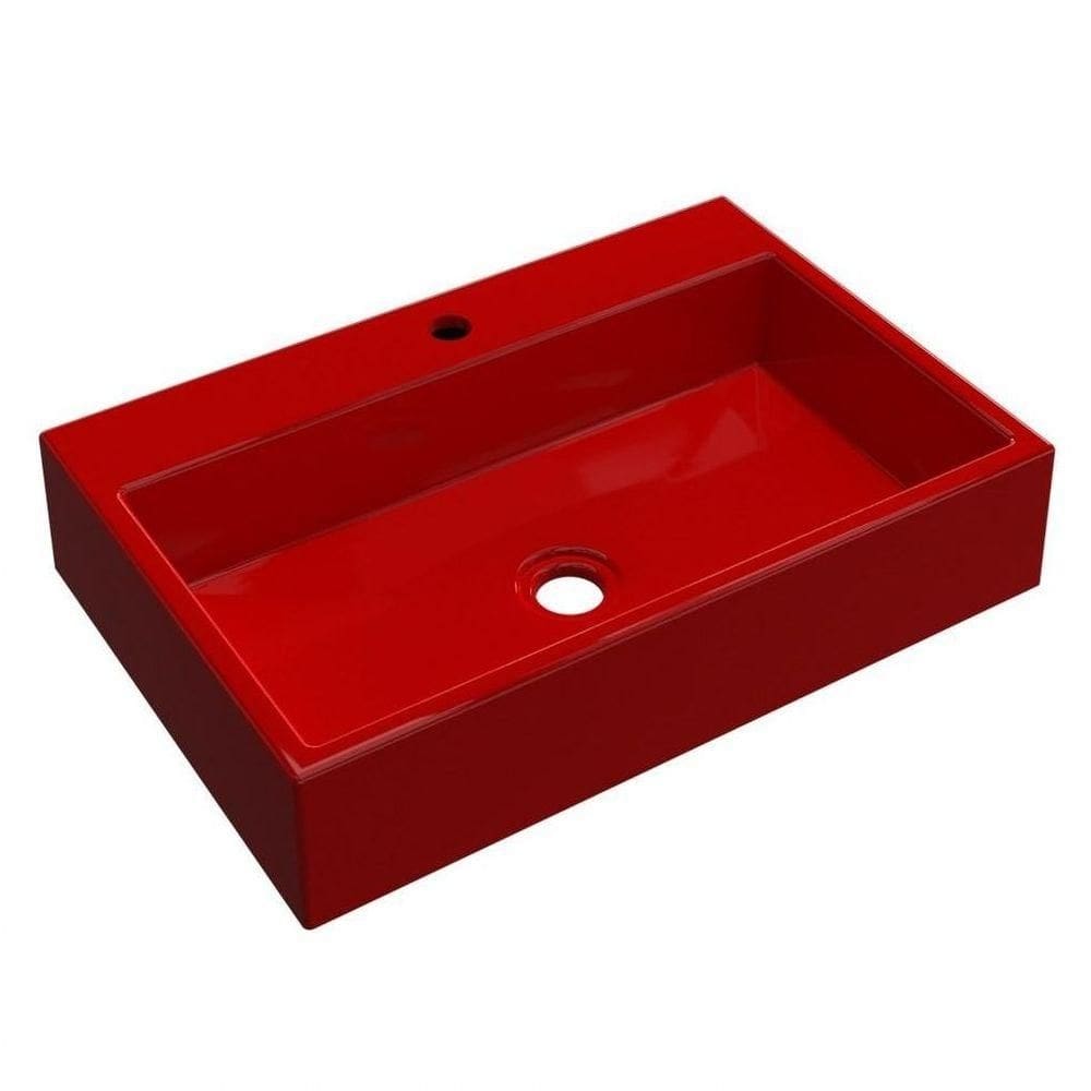 Cuba Pia De Apoio Para Banheiro Retangular Florenza Rt55 Vermelho C08