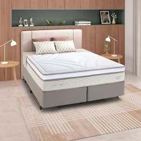 Colchão King Molas Ensacadas Rouge 193x203x32cm Herval Branco / Bege