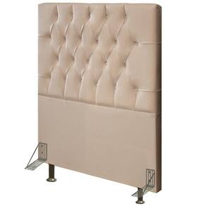 Cabeceira Solteiro 90Cm Diamante D10 Suede Bege