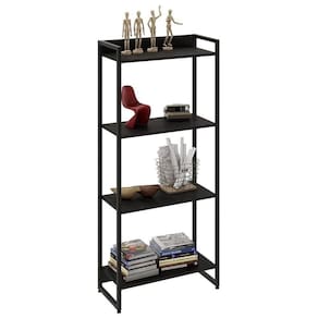 Estante Livreiro Multiuso Dynamica Industrial 60cm 4 Prateleiras C08 Preto ônix