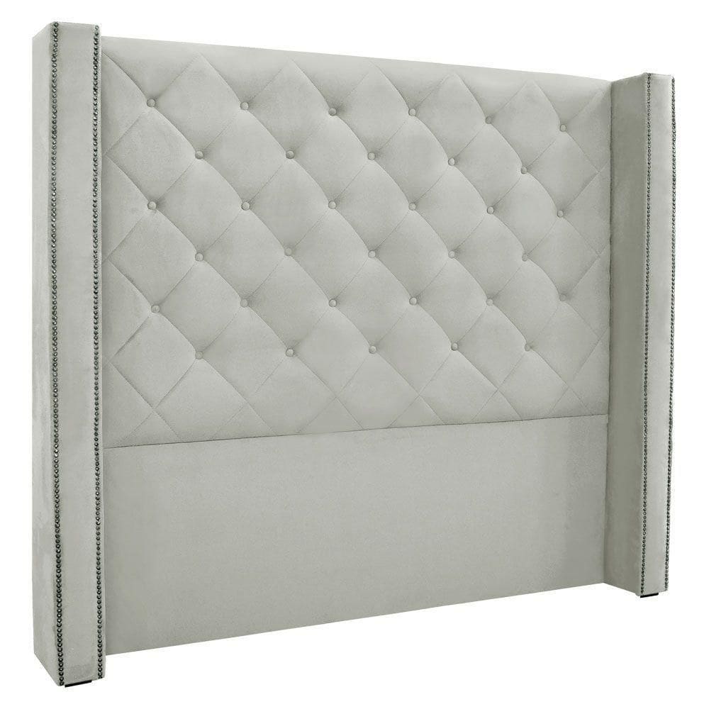 Cabeceira King 1,95m Vicenza Veludo Cinza Prata
