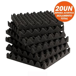 Kit com 20 melhores espumas de isolamento acustico 50x50x3