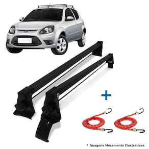 Rack bagageiro teto ford ka 2008 até 2013 + 2 elástico carga