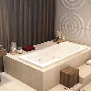 Banheira de Hidromassagem Capri Branca Astra em Gel Coat Luxo 150x80x46cm - P6 - 110v - com Aquecedo Branco