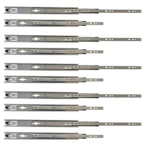 Kit 10 corrediça telescópica 40cm para gaveta trilho 5 pares
