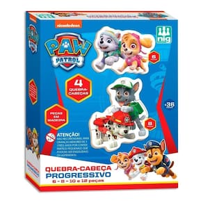 Quebra cabeça patrulha canina infantil madeira progressivo
