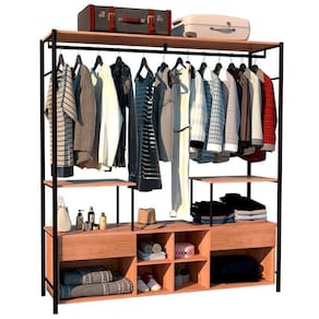 Guarda Roupa Closet Casal Barcelona Industrial 174Cm 02 Gavetas Demolição Preto - Abmaza