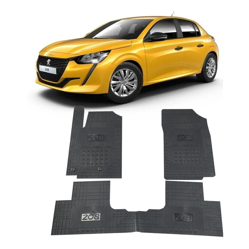 Jogo tapete interno reforçado peugeot 208 novo 19 em diante preto especifico