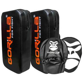 Aparador de chute + manopla de foco kit muay thai - gorilla