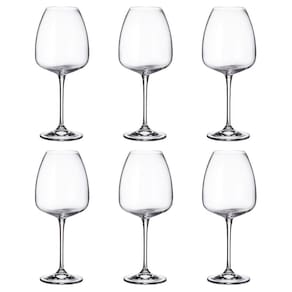 Jogo 6 taças de cristal para vinho tinto 610ml anser bohemia
