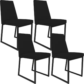 Kit 04 Cadeiras Sala De Jantar L02 Corano Preto