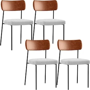 Kit 04 Cadeiras Sala De Jantar L02 Camel Bouclê Cinza