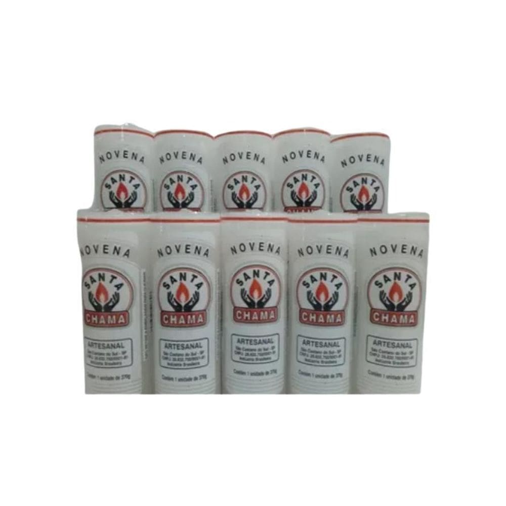 Kit 10 velas novena de 9 dias santa chama 370g - zp7