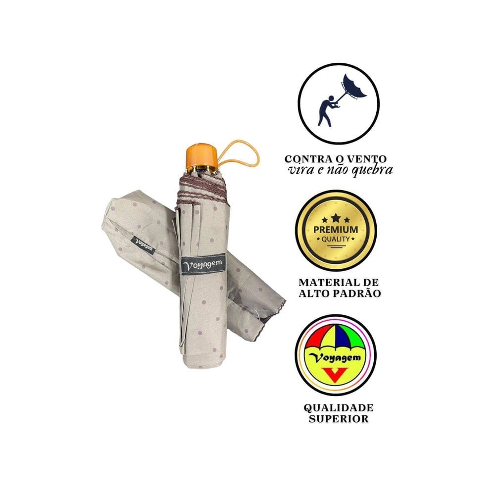Guarda Chuva Reforçado Voyagem 010R - Contra O Vento Cinza