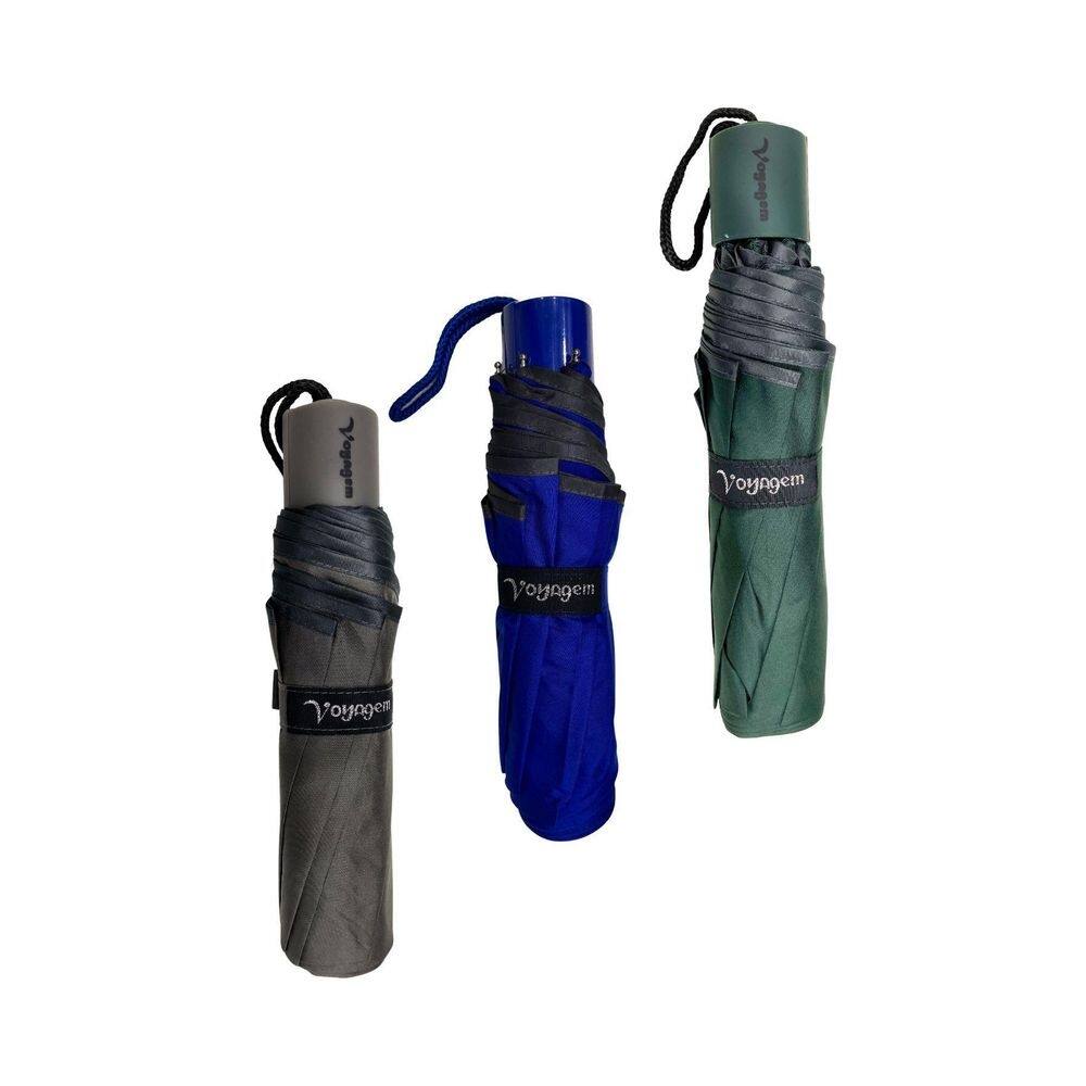 Kit 03 Guardas-Chuva Reforçado Voyagem Preto,Azul Verde 010L
