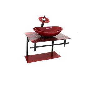 Gabinete de vidro para banheiro 60cm oval ap slim marmore avermelhado