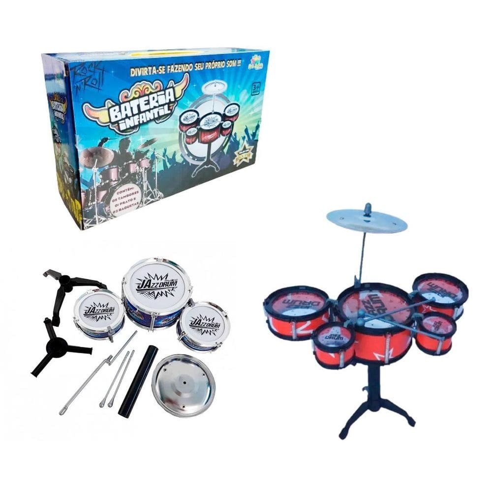 Bateria infantil com 5 tambores - art brink