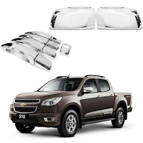 Kit aplique cromado maçaneta retrovisor chevrolet s10 2021