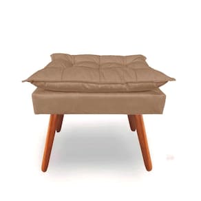 Puff luxo opala para sala ou recepcao capuccino pé palito