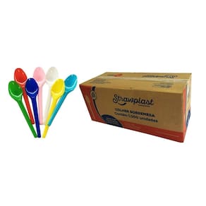 Colher desc. sobremesa colorido granel strawplast c/1000