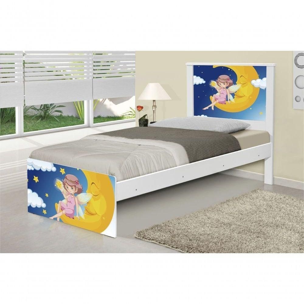 Cama Solteiro Adesivada Fadinha Encantada