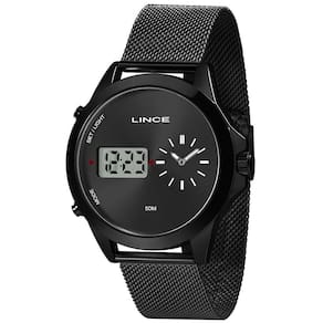 Relógio lince masculino preto digital analogico man4722l