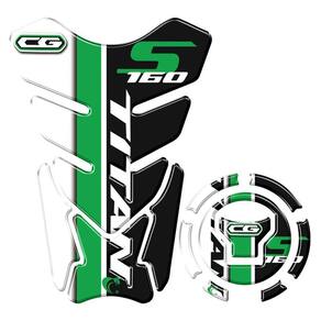 Kit Adesivo Protetor Tanque E Bocal Honda + 2018 Titan 160 Verde Verde