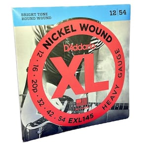 Jogo De Cordas D`Addario Guitarra 12-54 Exl145 Heavy Gauge