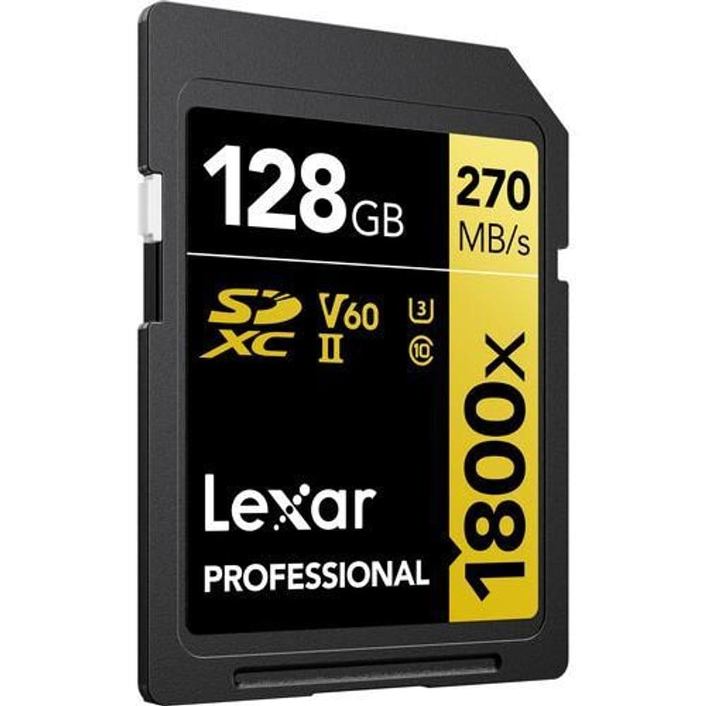 Cartão memória lexar sd xc 128gb 270mb/s uhs-ii v60 1800x