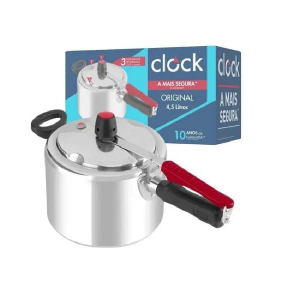 Panela de pressão clock fechamento interno 4,5l alumínio