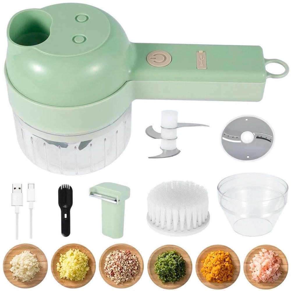 Mini Triturador 4 Em 1 Elétrico Cozinha Moderna E Rápida