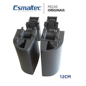 Kit pés completos cinza fogão esmaltec ágata glass 12cm