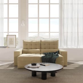 Sofá Retrátil e Reclinável 3 Lugares 220cm Embaúba Extra Cabecasa Madeiramadeira Palha Diamante